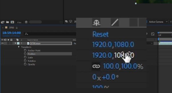 Свойства и анимация клипов в After Effects