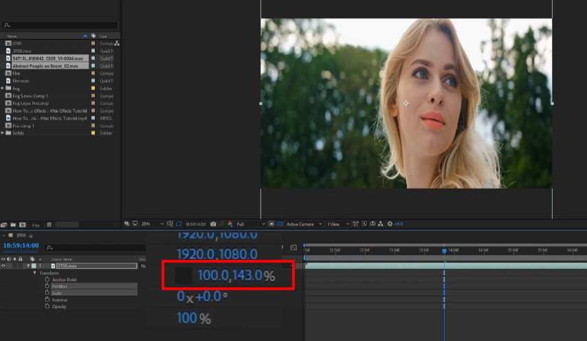 Свойства и анимация клипов в After Effects