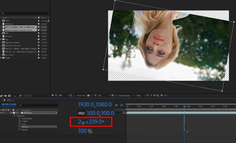 Свойства и анимация клипов в After Effects