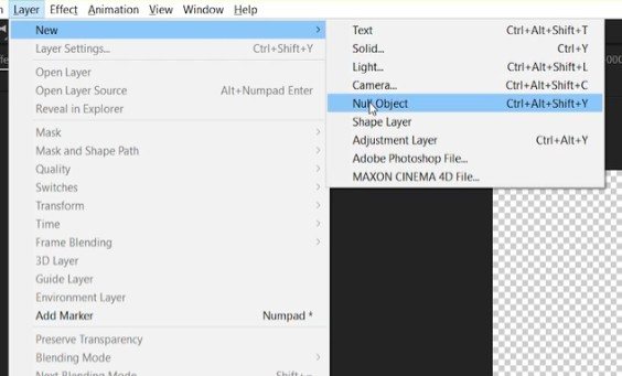Нулевые и родительские объекты в After Effects