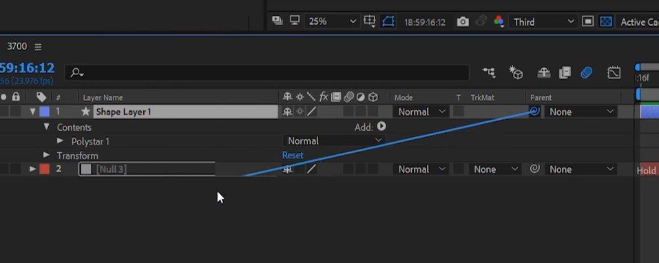 Нулевые и родительские объекты в After Effects