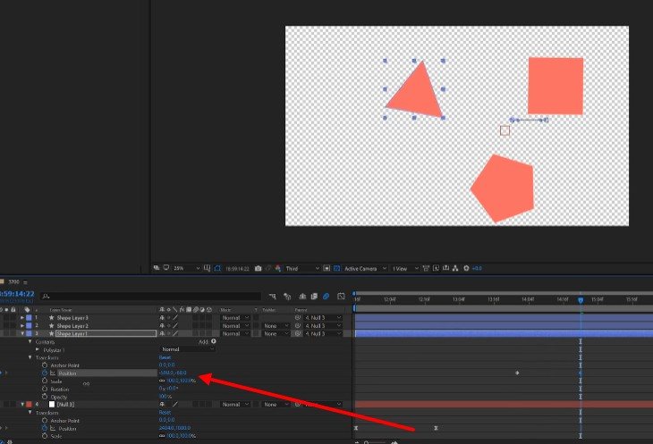 Нулевые и родительские объекты в After Effects