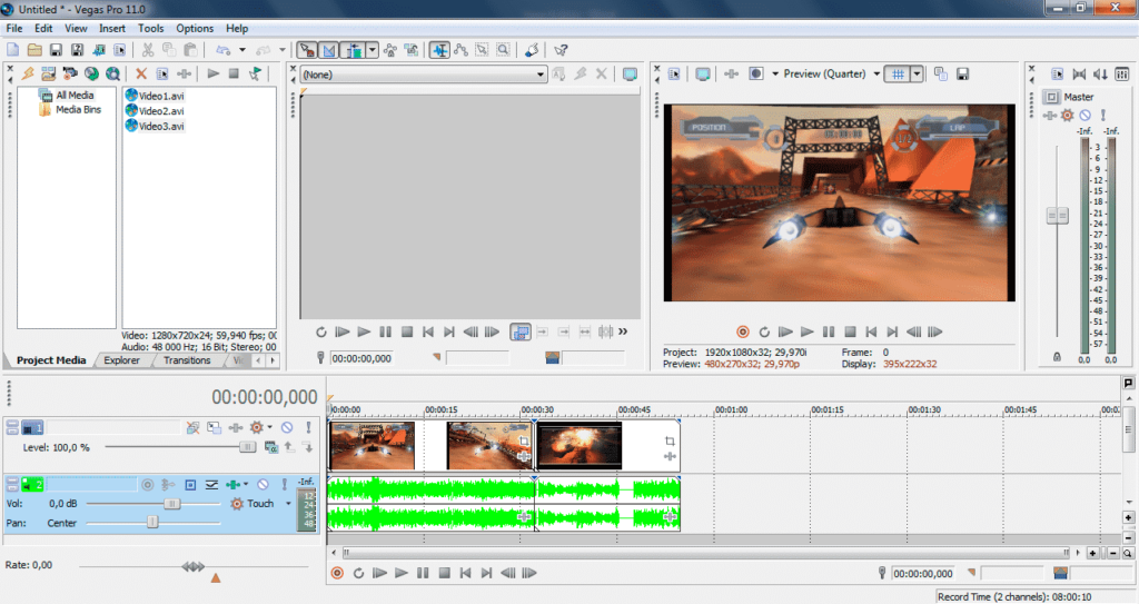 Как сохранить видео в Sony Vegas Pro 3