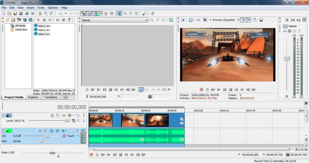 Как сохранить видео в Sony Vegas Pro 5