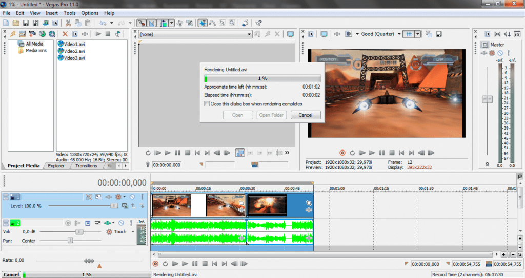 Как сохранить видео в Sony Vegas Pro