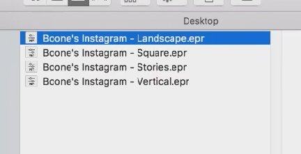 Использование пресетов для экспорта видео для Instagram