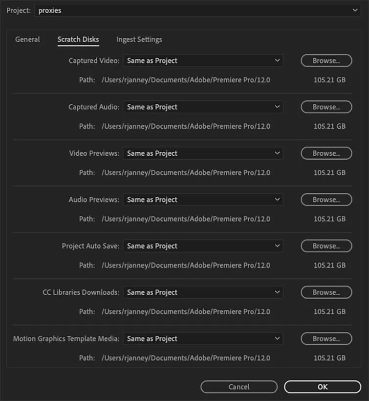 Прокси в Premiere Pro